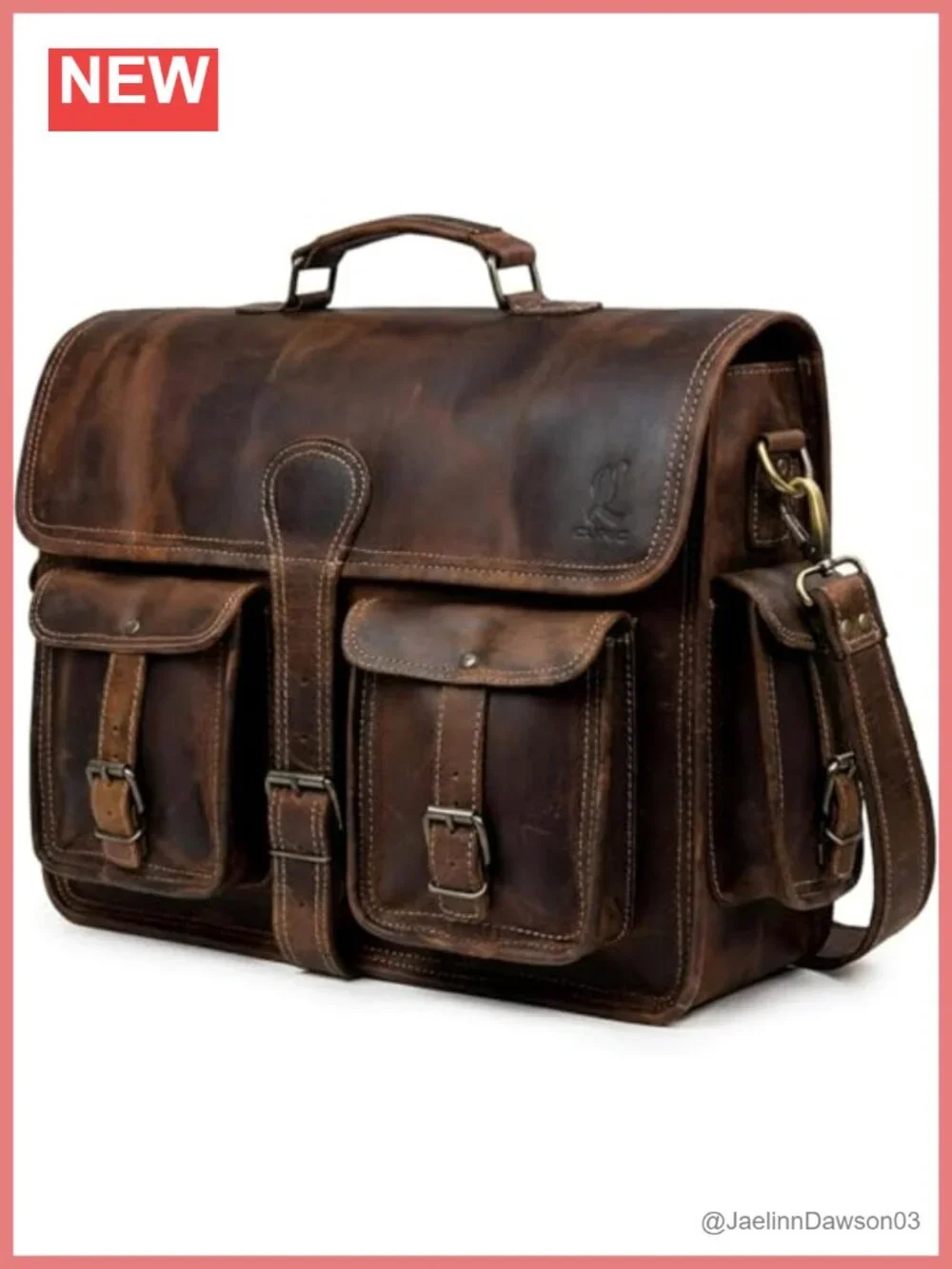 Genuine Leather Laptop Messenger Bag Satchel Crossbody Work Briefcase